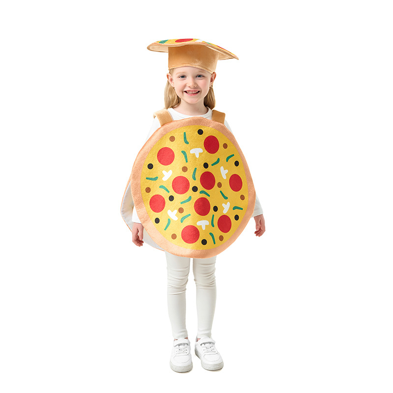 Ethnic Fast Fashion - 2025 Halloween Kinder-Pizza-Kostüm Weste Hut Cosplay
