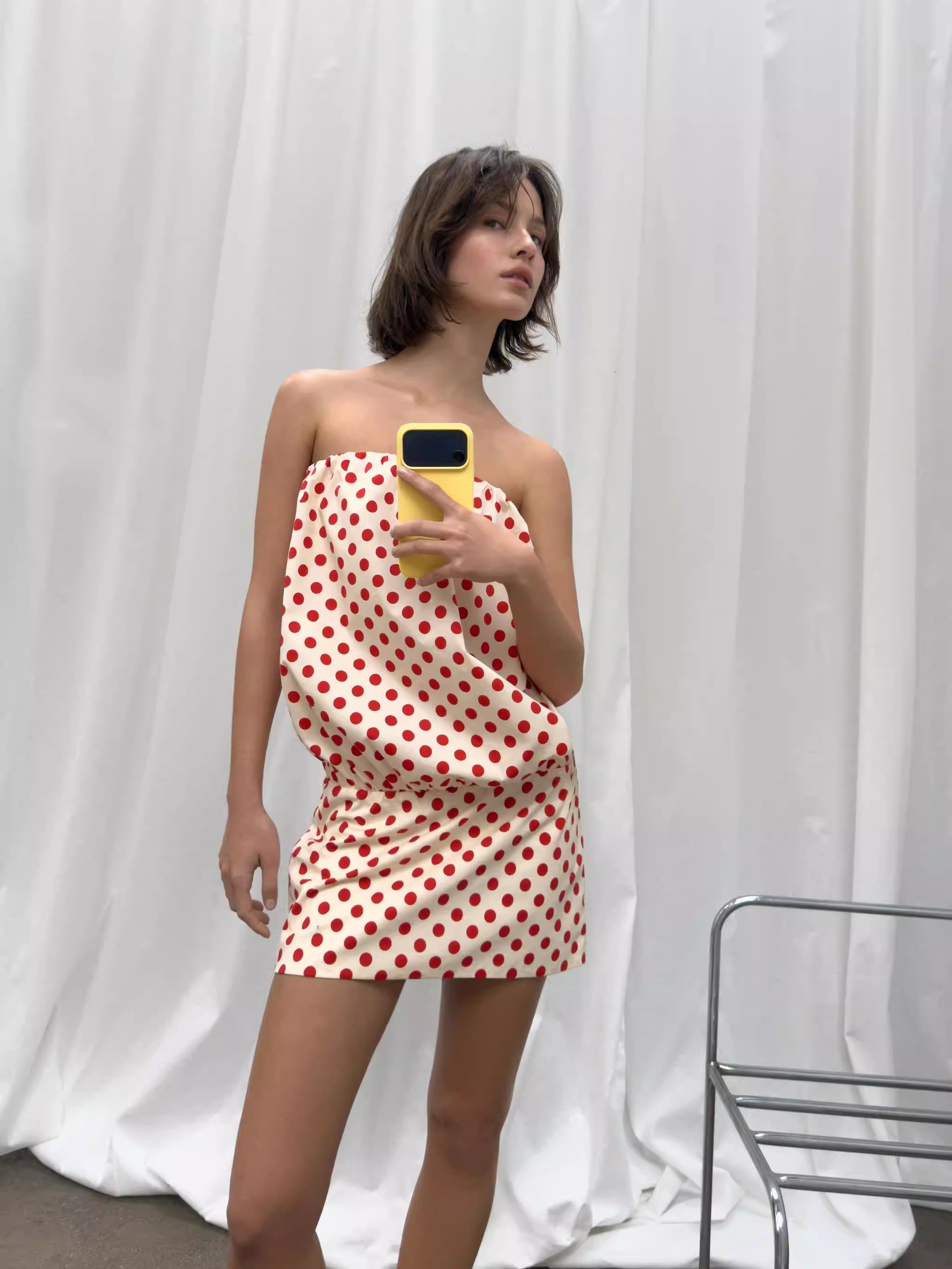 New Ethnic Fashion - Sommer Neuheit Sexy Schulterfreies Polka-Dot-Tube-Top-Kleid Modisches