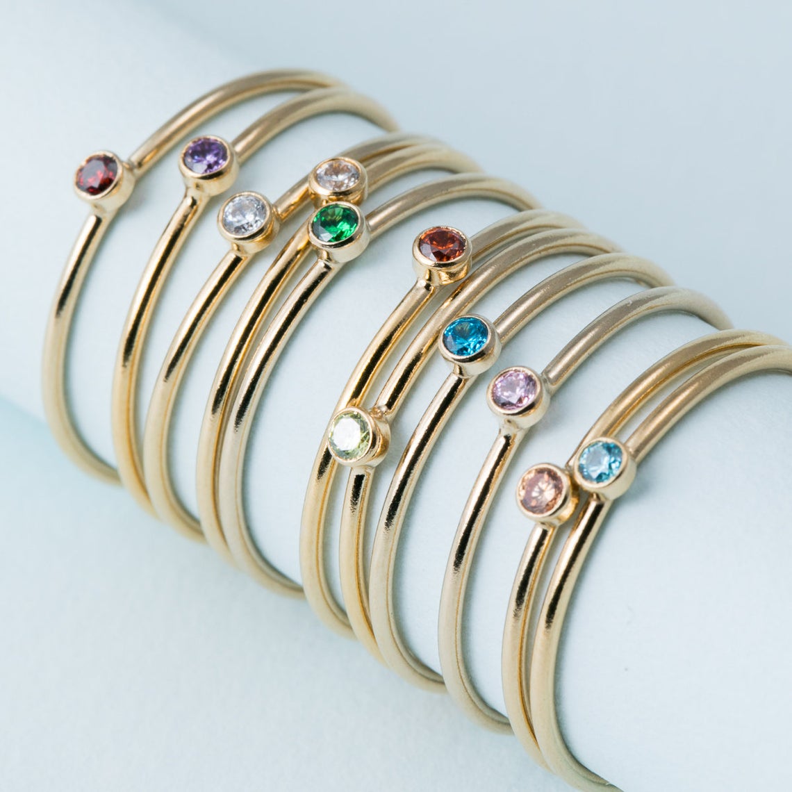 Ethnic Fashion Jewellery - Birthstone Ring 14K gold gefüllt Knuckle