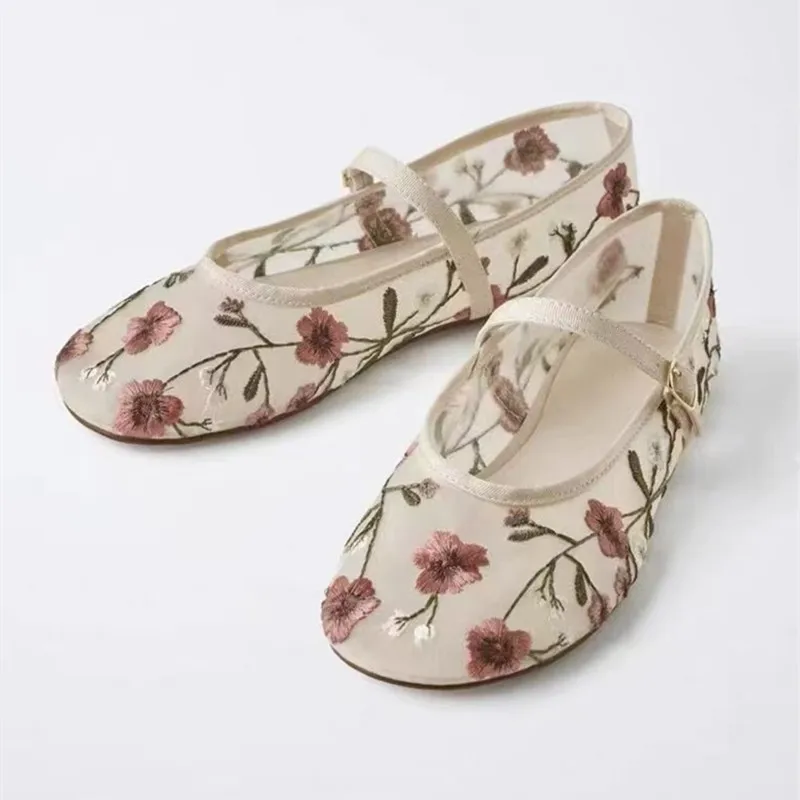 Women'S Ethnic Fashion Brands - Mesh Gestickte Freizeit Ballerinas Frauen Atmungsaktive