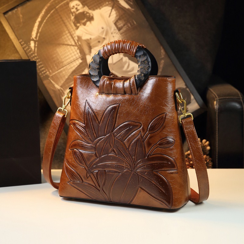 New Ethnic Fashion - Vintage Ethno-Stil Leder Damenhandtasche 2026 Neue