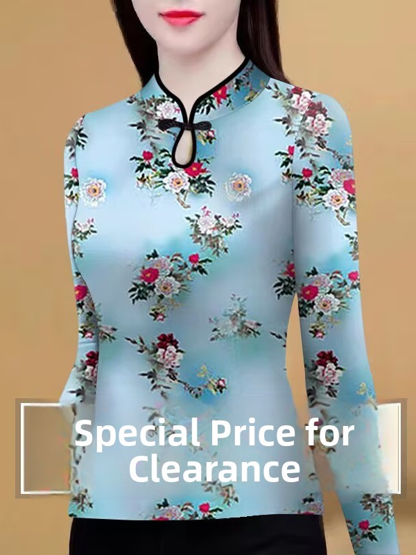 Ethnic Wear Fashion Designer - Modisches Bedrucktes Basis-Shirt für Damen, Figurbetontes