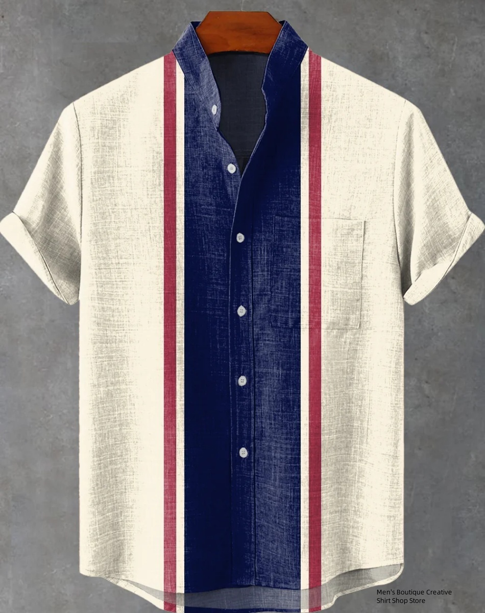 Ethnic Fast Fashion - Neue Leinen Männer 3D Ethnische Muster