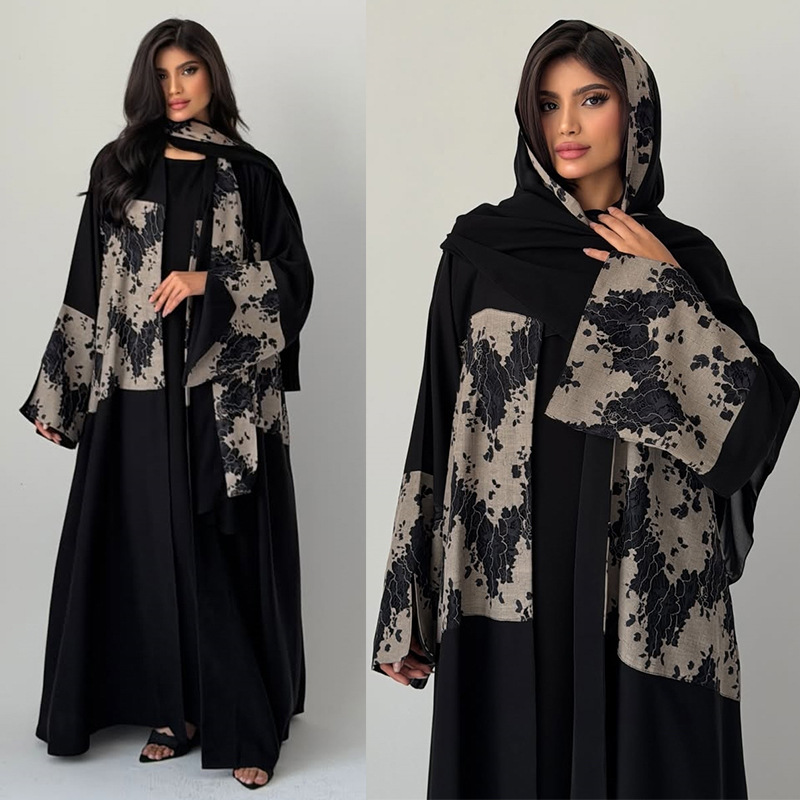 Jalabiya Women Arabic - Damen Eid Abaya Hijab 2-teiliges Set