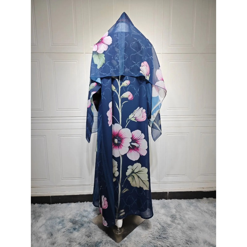 Jalabiya Women Arabic - Eid Damen Abaya Schal Muslimische Bedruckte