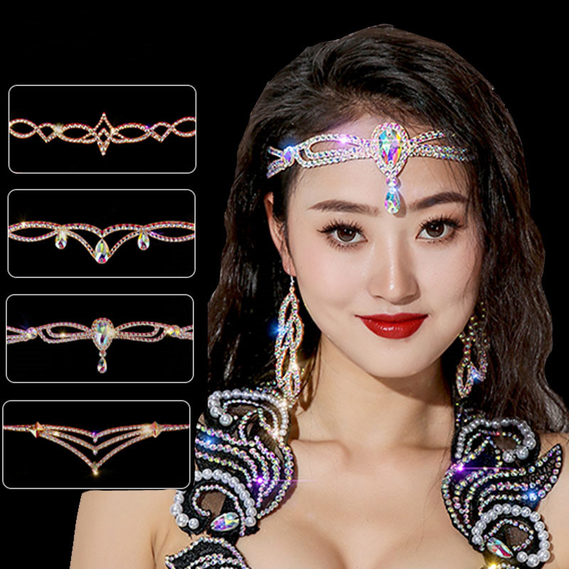 Ethnic Fashion Jewellery - Frauen Strass Stirn Kopf Kette Stirnband