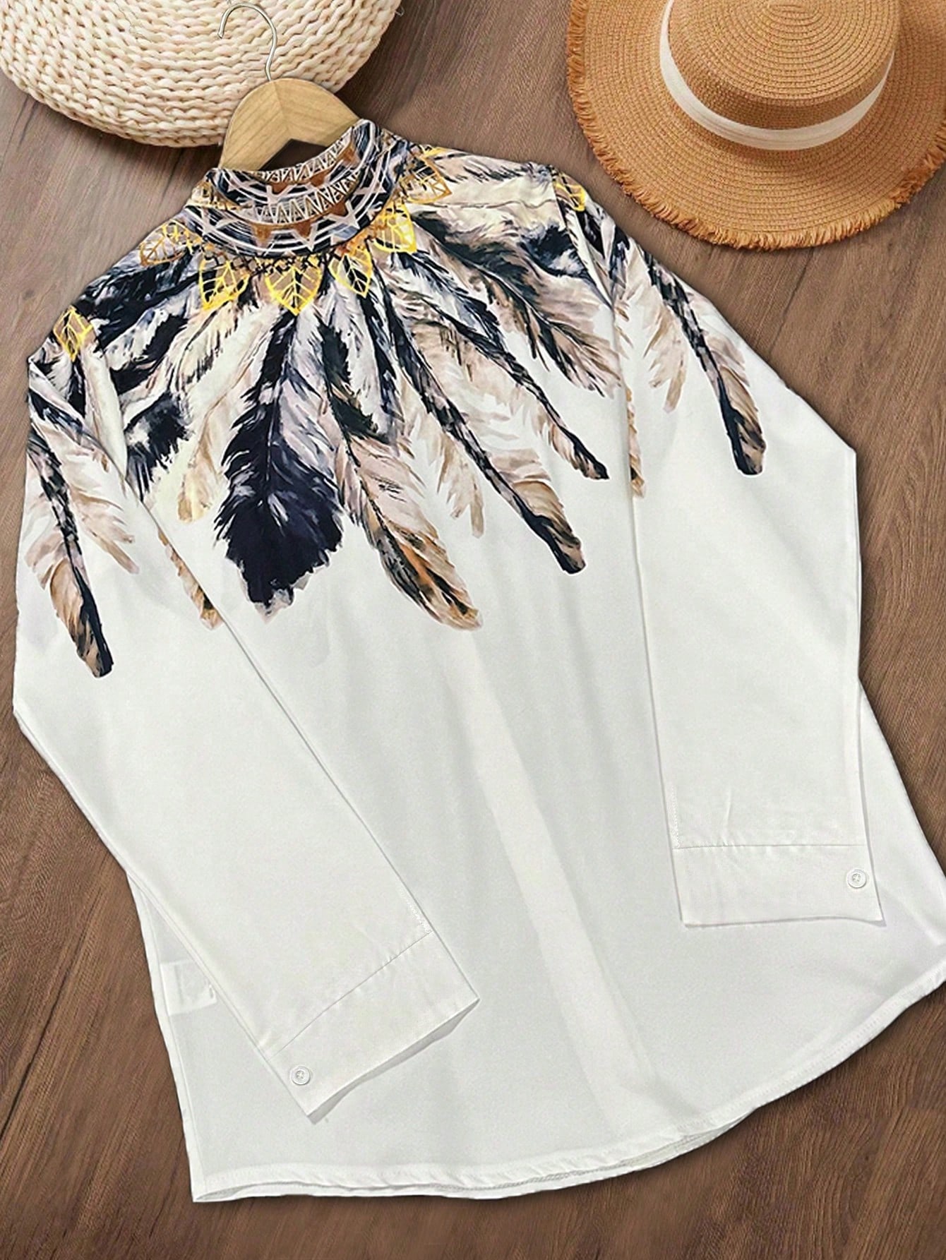 Modisches Slim-Fit-Langarmshir – Ethnic Fashion Clothing Bewertung und Preis