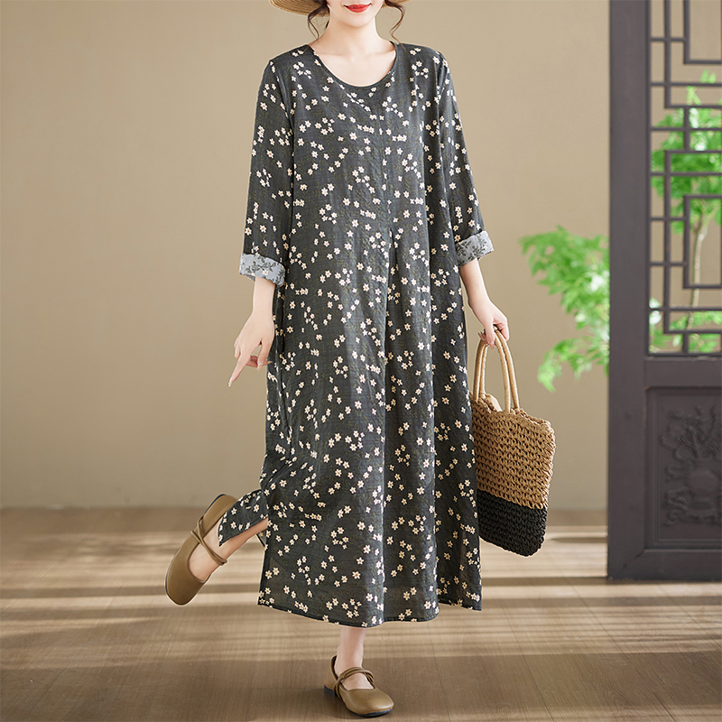 Neues Plus-Size Langarm-Baumwo – Ethnic Style Dresses Bewertung und Preis