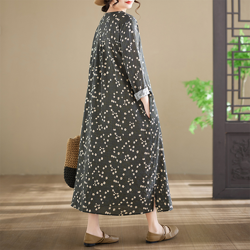 Neues Plus-Size Langarm-Baumwo – Ethnic Style Dresses Bewertung und Preis